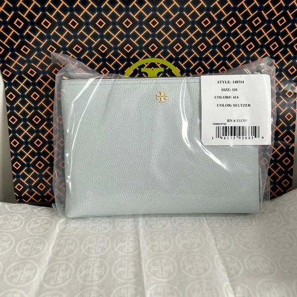 Tory Burch Blake Swingpack Crossbody Bag Seltzer Gold Blue - Picture 10 of 10